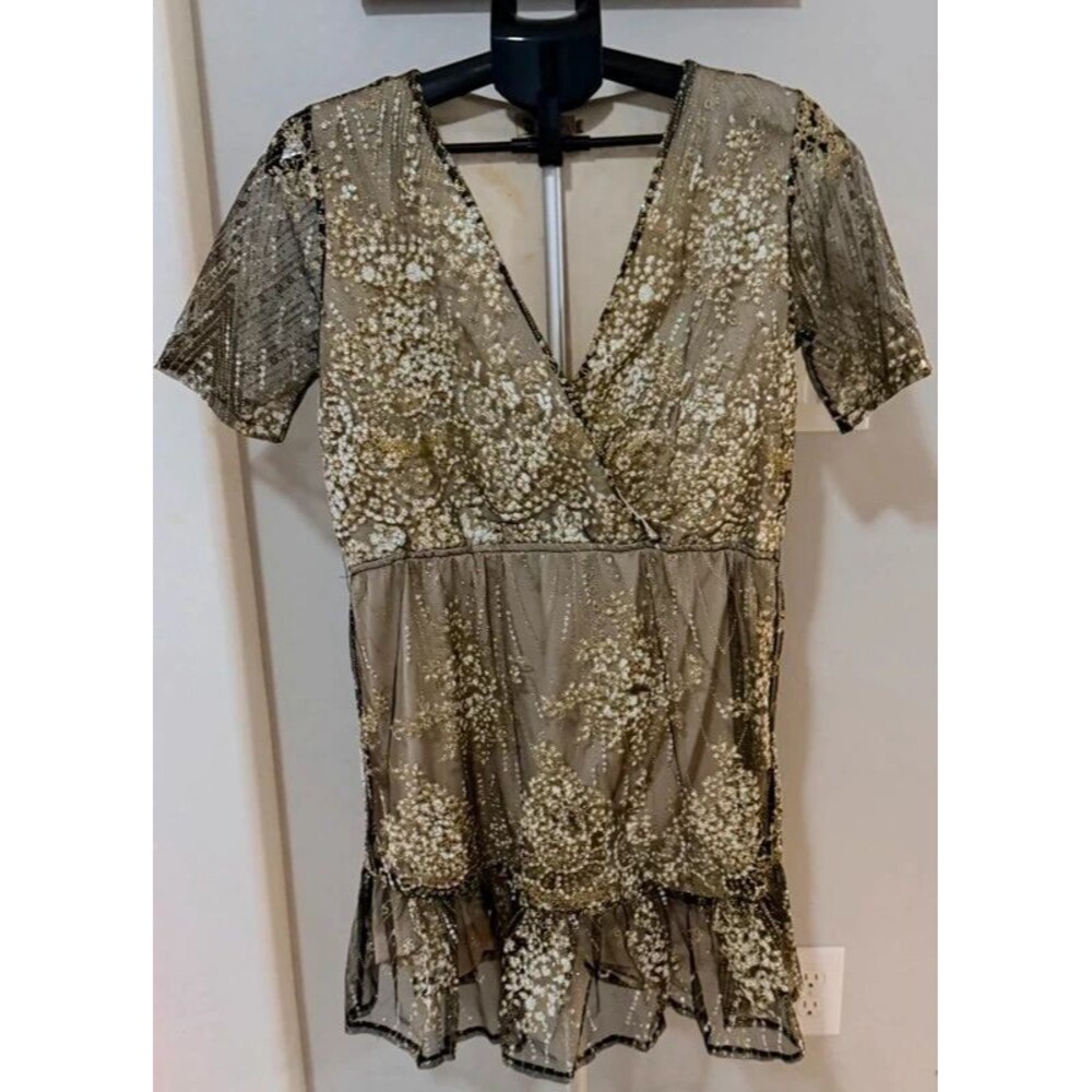 Sparkly gold party dress